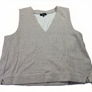 ME+EM Sleeveless Sweatshirt Vest Beige V-Neck Pullover Women’s US 10 Preppy Boxy